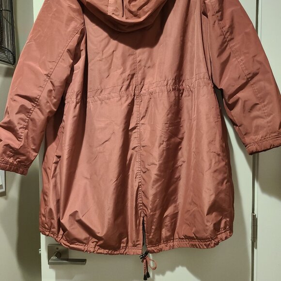 Canada Weather Gear Winter Down Hooded Cinched Waist Coat Rose Pink 1X - Picture 2 of 5